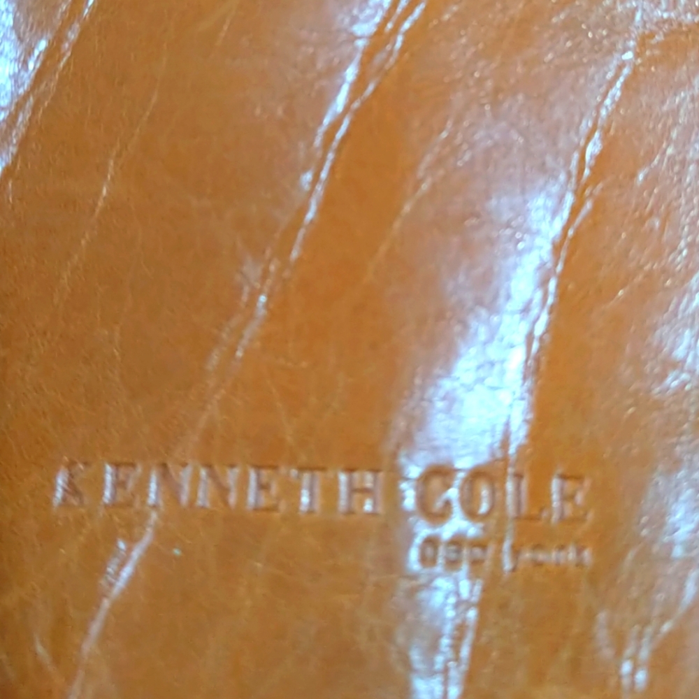 Y2K KENNETH COLE New York Terracotta Leather Hobo Crossbody Shoulder Bag Purse - Picture 8 of 9